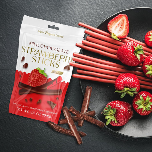 milk chocolate strawberry sticks