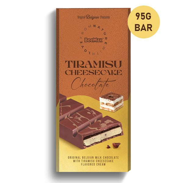 BeeMax Cheesecake Milk Chocolate with Tiramisu Cream Filling (95g Bar)