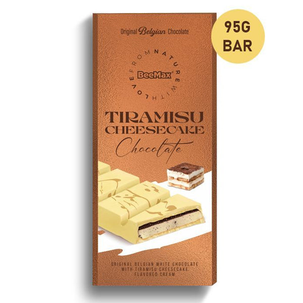 BeeMax White Chocolate Cheesecake with Tiramisu Cream Filling 95g Bar