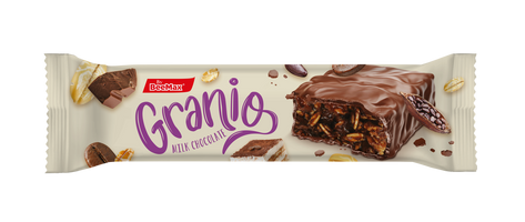 Granio chocolate bar with tiramisu packaging with visible brand name on a white background