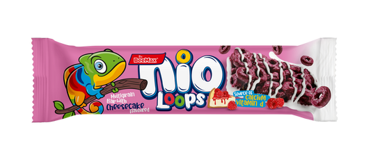 Nio Loops chocolate bar packaging with colorful design on a white background