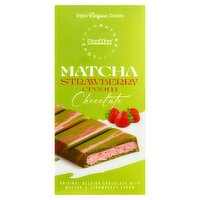 Beemax Matcha Flavoured Belgian Chocolate with Strawberry Cheesecake (1x200g Bar)