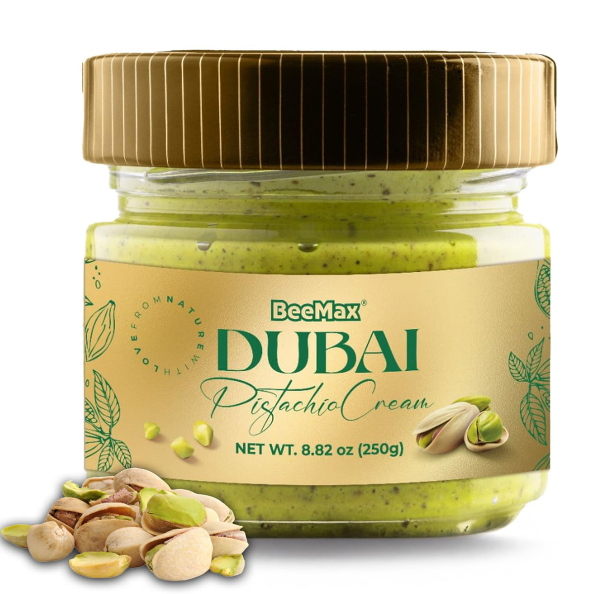 Beemax Dubai Pistachio Cream Spread 8.82oz (250g) Jar