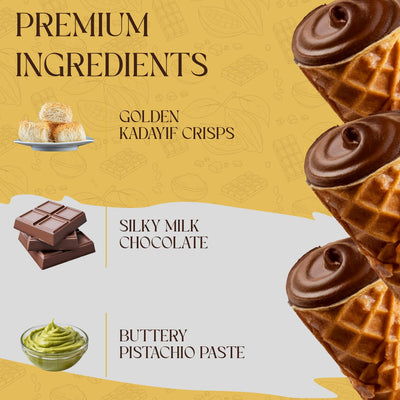 Beemax Dubai Style Chocolate Mini Waffle Cones 4.24oz (120g) Bag - image 4