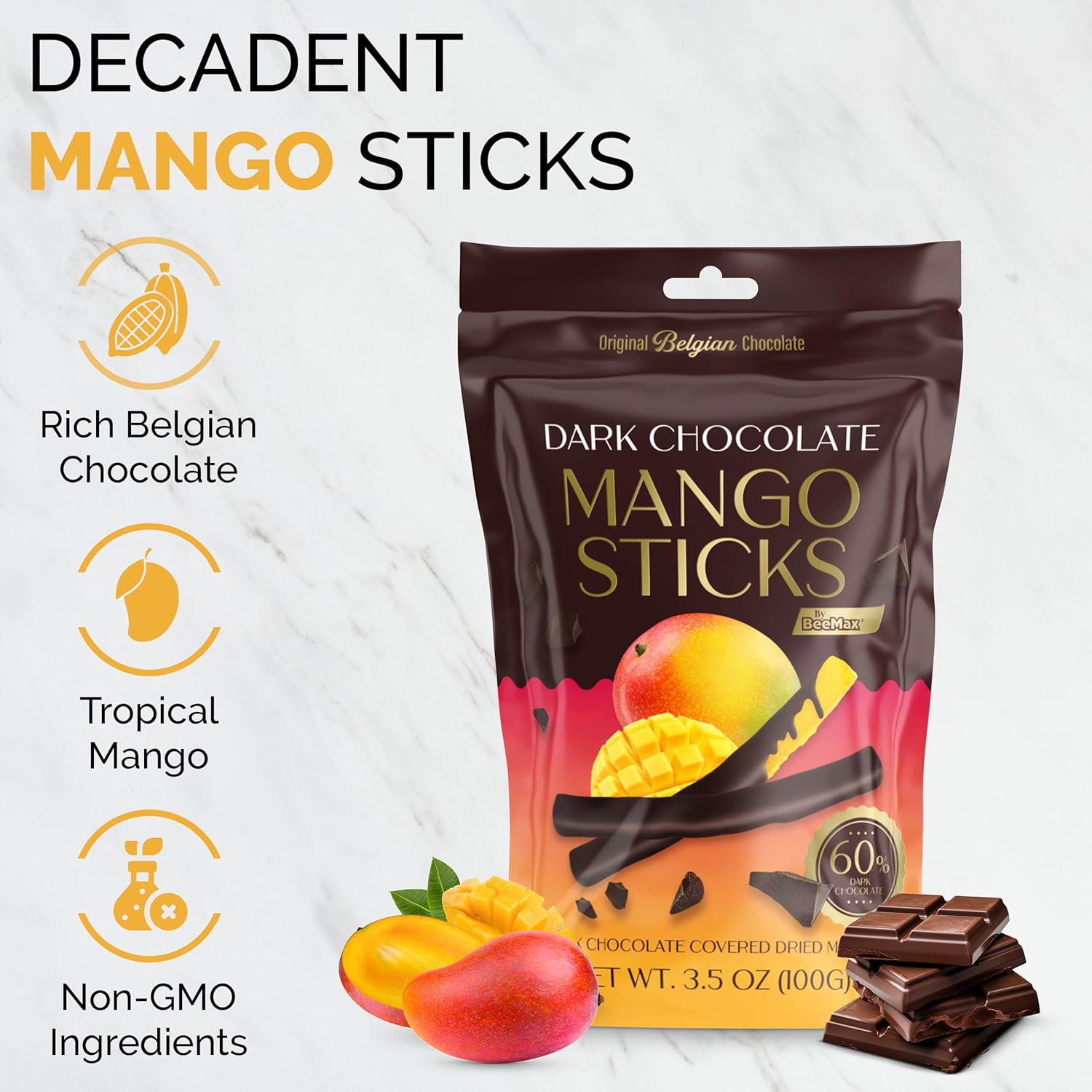 dark chocolate covered mango