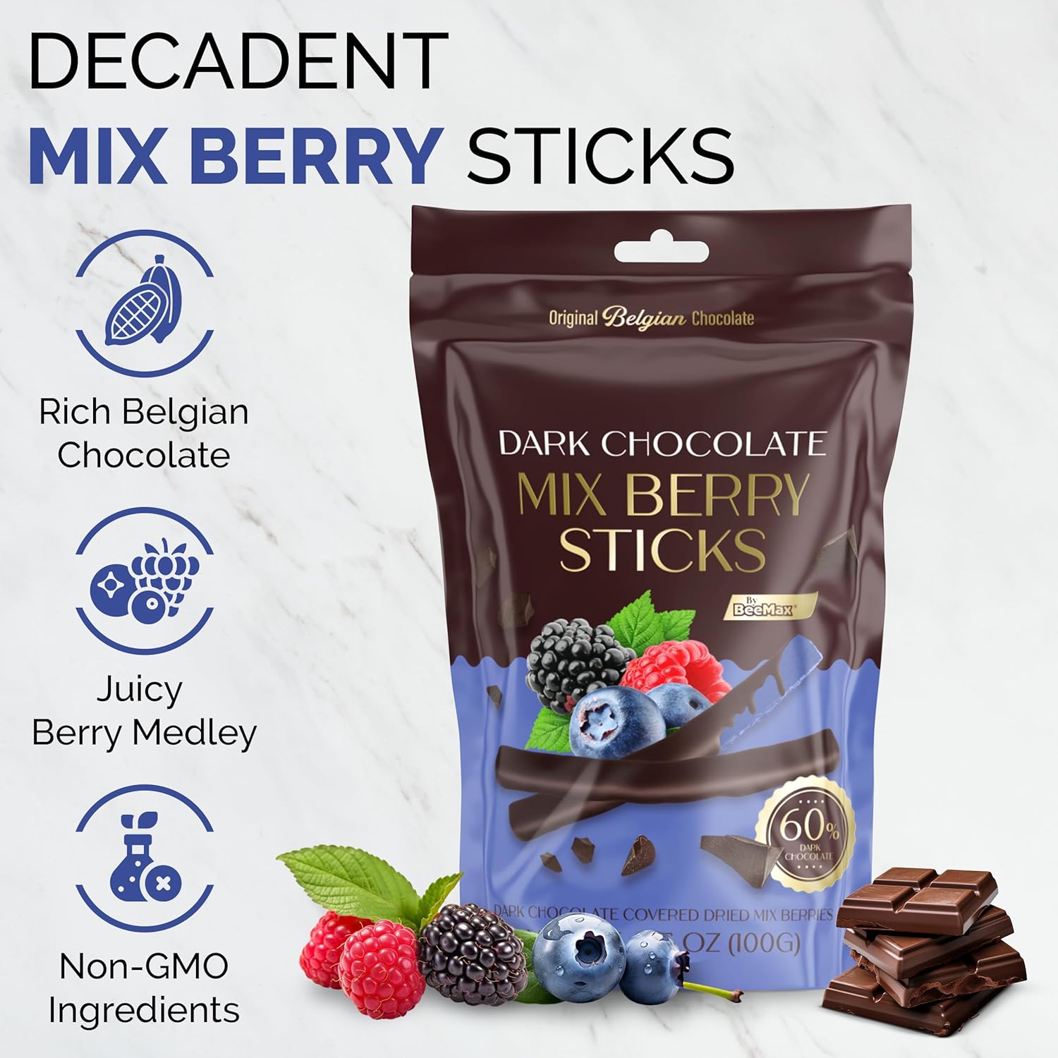 dark chocolate covered mix berry