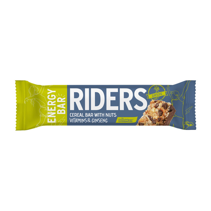 Riders Energy Cereal Bar With Nuts - Vitamins & Ginseng (24 Pack)