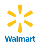 Walmart logo with yellow starburst and blue 'Walmart' text on a white background