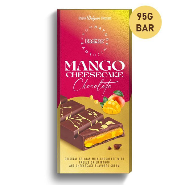 Beemax Cheesecake Milk Chocolate with Mango Cream Filling (95g Bar)