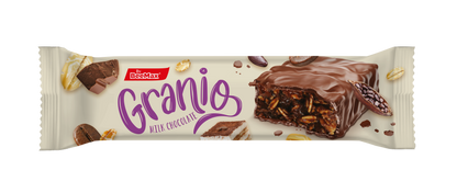 Granio chocolate bar with tiramisu packaging with visible brand name on a white background