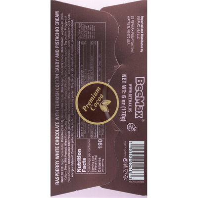 BeeMax Angel Hair raspberry Belgian chocolate bar with cotton candy and pistachio cream 6oz — image 5