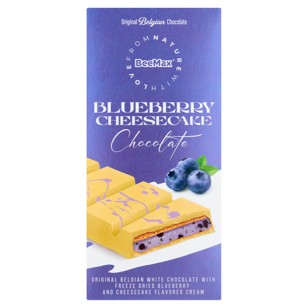 BeeMax blueberry cheesecake filled Belgian white chocolate bar 7.05oz
