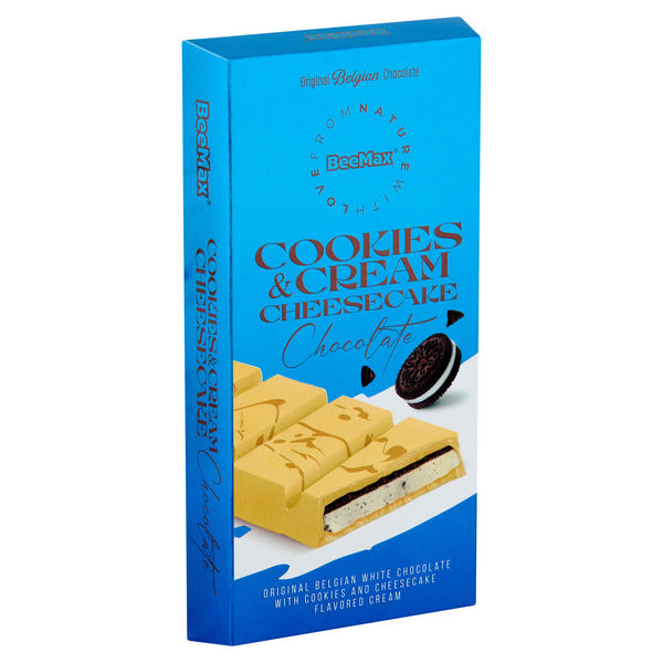 BeeMax cookies and cream cheesecake filled Belgian white chocolate bar 7.05oz — image 3