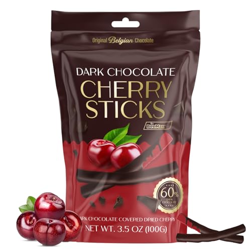 BeeMax dark Belgian chocolate covered dried cherry sticks 3.5oz Non-GMO resealable — image 2