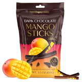 BeeMax dark Belgian chocolate covered dried mango sticks 3.5oz Non-GMO tropical — image 2