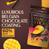 BeeMax dark Belgian chocolate covered dried mango sticks 3.5oz Non-GMO tropical — image 4