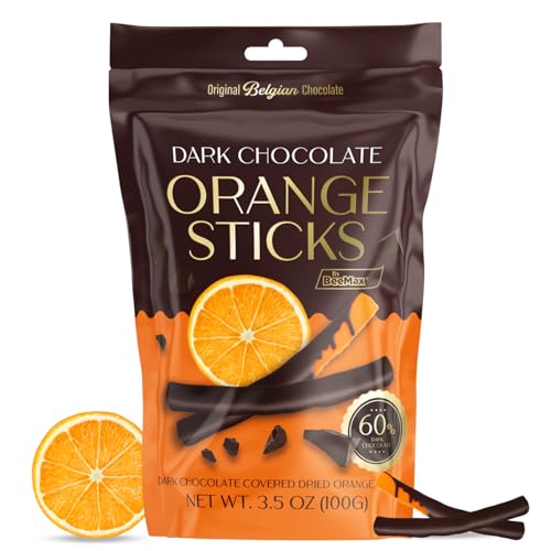BeeMax dark Belgian chocolate covered dried orange sticks 3.5oz Non-GMO citrus — image 2