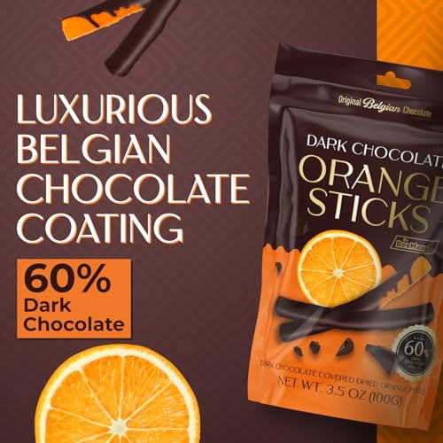 BeeMax dark Belgian chocolate covered dried orange sticks 3.5oz Non-GMO citrus — image 4