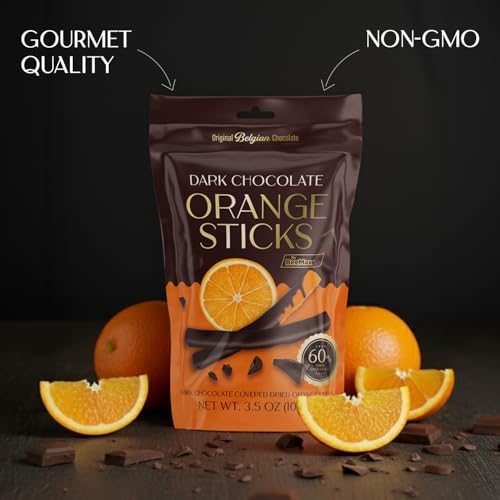 BeeMax dark Belgian chocolate covered dried orange sticks 3.5oz Non-GMO citrus — image 5
