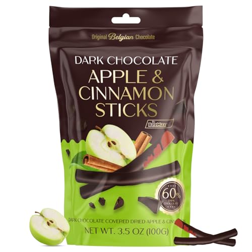 BeeMax dark Belgian chocolate covered dried apple and cinnamon sticks 3.5oz Non-GMO — image 2