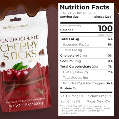 BeeMax milk Belgian chocolate covered dried cherry sticks 3.5oz Non-GMO resealable — image 3