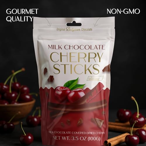 BeeMax milk Belgian chocolate covered dried cherry sticks 3.5oz Non-GMO resealable — image 5