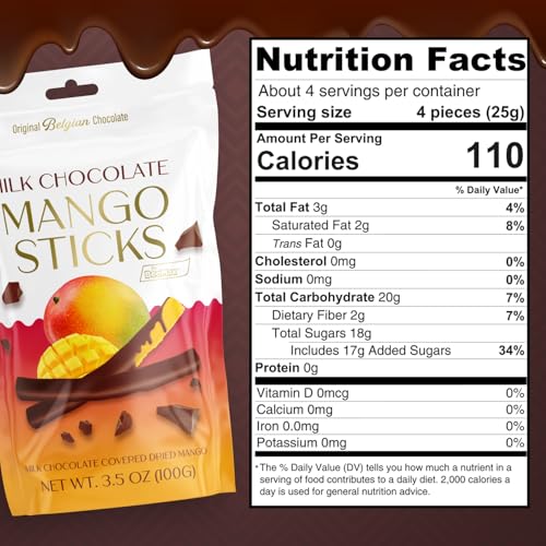 BeeMax milk Belgian chocolate covered dried mango sticks 3.5oz Non-GMO tropical — image 3