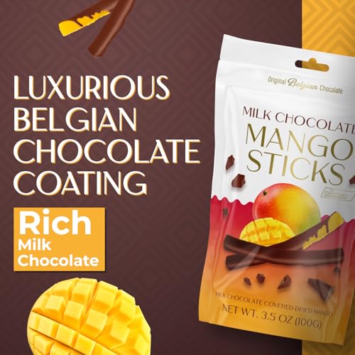 BeeMax milk Belgian chocolate covered dried mango sticks 3.5oz Non-GMO tropical — image 4