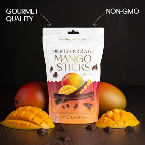 BeeMax milk Belgian chocolate covered dried mango sticks 3.5oz Non-GMO tropical — image 5