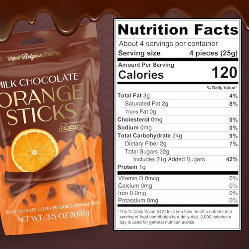 BeeMax milk Belgian chocolate covered dried orange sticks 3.5oz Non-GMO citrus — image 3