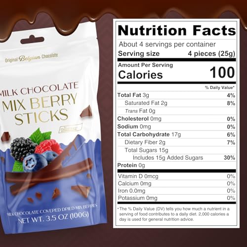 BeeMax milk Belgian chocolate covered dried mixed berry sticks 3.5oz Non-GMO — image 3