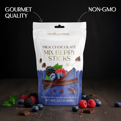 BeeMax milk Belgian chocolate covered dried mixed berry sticks 3.5oz Non-GMO — image 5