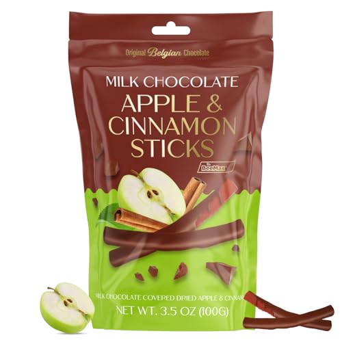 BeeMax milk Belgian chocolate covered dried apple and cinnamon sticks 3.5oz Non-GMO — image 2