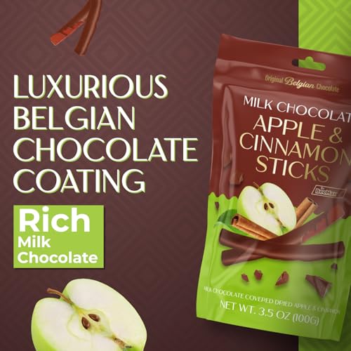 BeeMax milk Belgian chocolate covered dried apple and cinnamon sticks 3.5oz Non-GMO — image 4