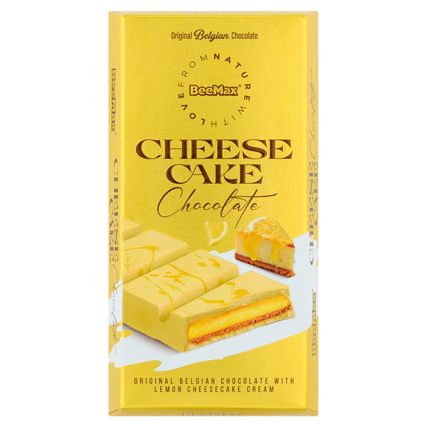 BeeMax original cheesecake filled Belgian white chocolate bar 7.05oz lemon cheesecake