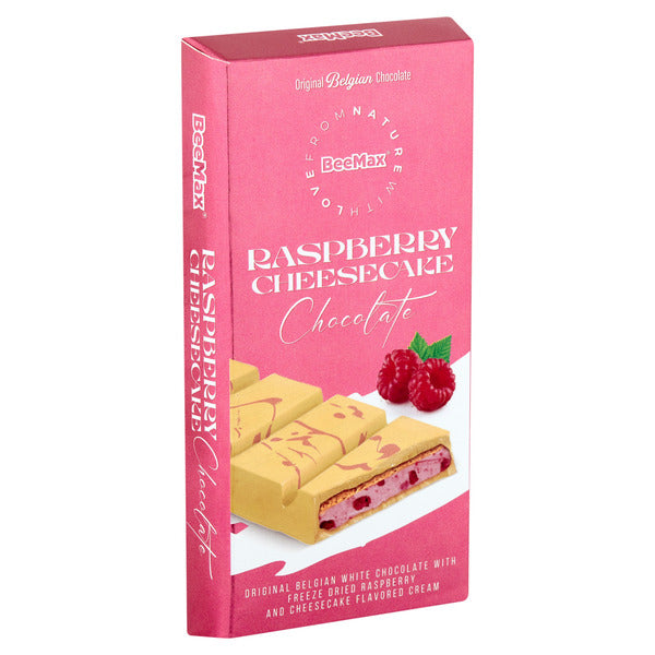 BeeMax raspberry cheesecake filled Belgian white chocolate bar 7.05oz — image 3
