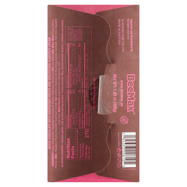BeeMax raspberry cheesecake filled Belgian white chocolate bar 7.05oz — image 4
