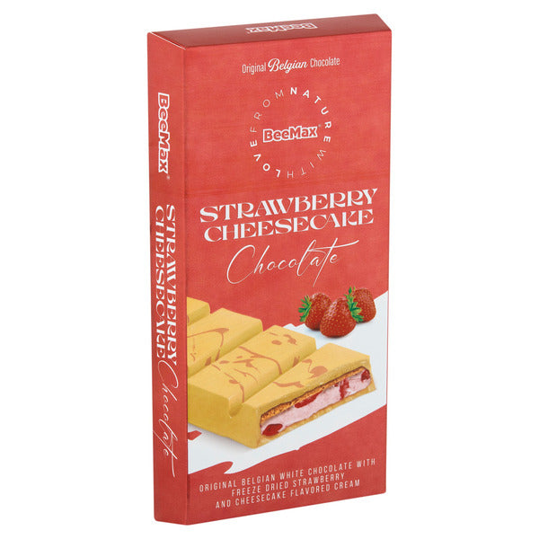BeeMax strawberry cheesecake filled Belgian white chocolate bar 7.05oz — image 3
