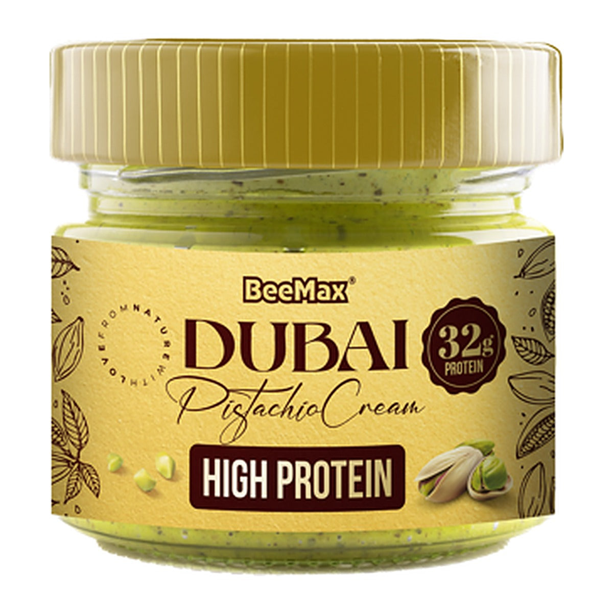 Beemax Dubai High Protein Pistachio Cream Spread 7.05oz (200g) Jar
