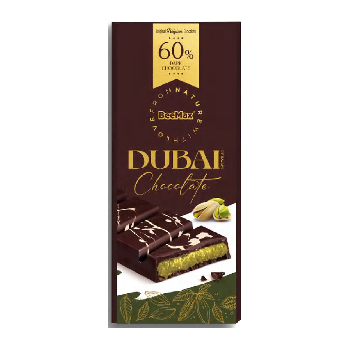 Beemax Dubai Style Dark Chocolate Bar 3.36oz (95g)