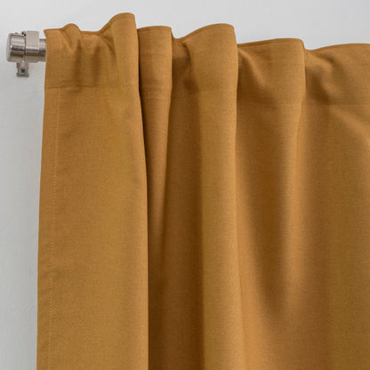 Extra Long and Extra Wide 90% Blackout Curtain Mustard Yellow Faux Linen Room Darkering Custom Made Decorative Solid Color Curtain 1 panel