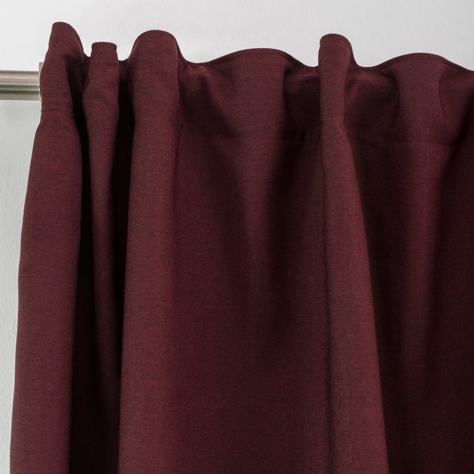 Burgundy Faux Linen Room Darkering Extra Long and Extra Wide 90% Blackout Curtain Custom Made Decorative Solid Color Curtain 1 panel