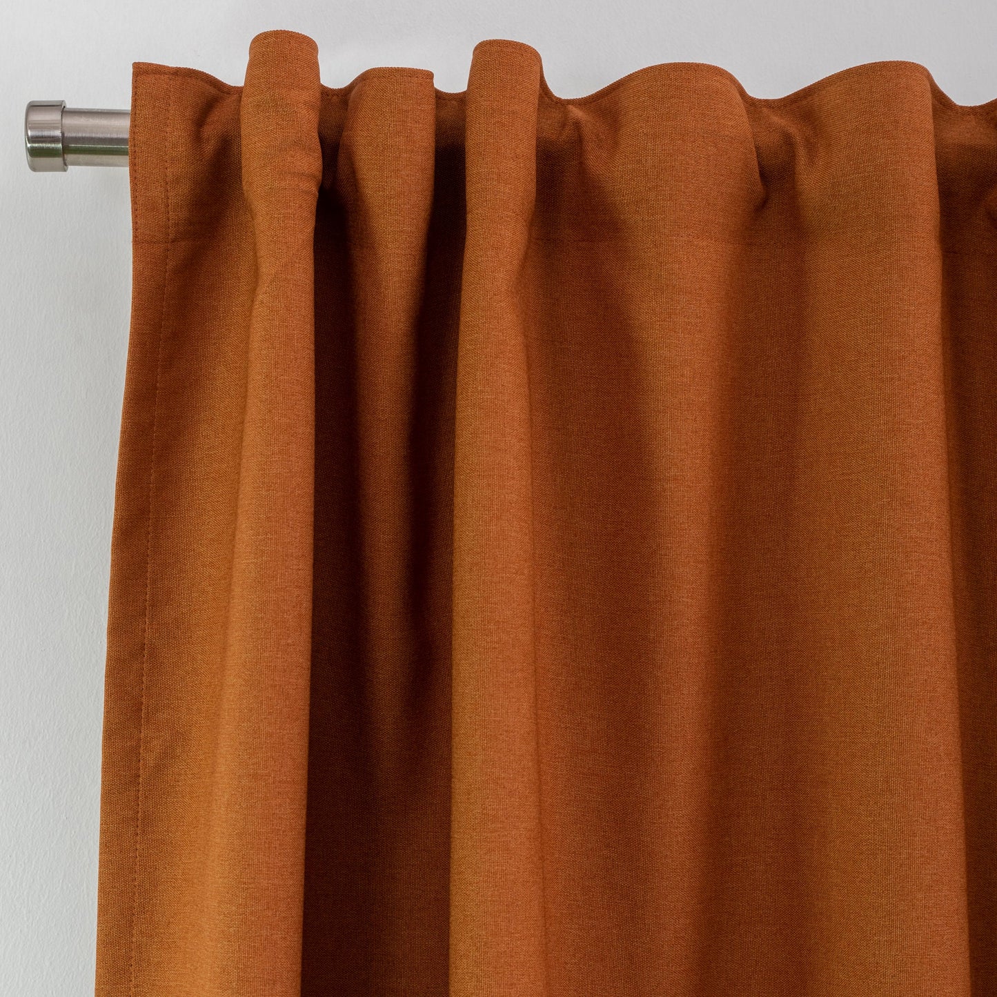 Burnt Orange Faux Linen Room Darkering Extra Long and Extra Wide 90% Blackout Curtain Custom Made Decorative Solid Color Curtain 1 panel