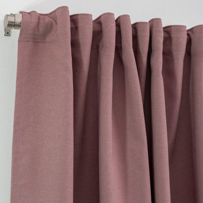 Rose Pink Faux Linen Room Darkering Extra Long and Extra Wide 90% Blackout Curtain Custom Made Decorative Solid Color Curtain 1 panel