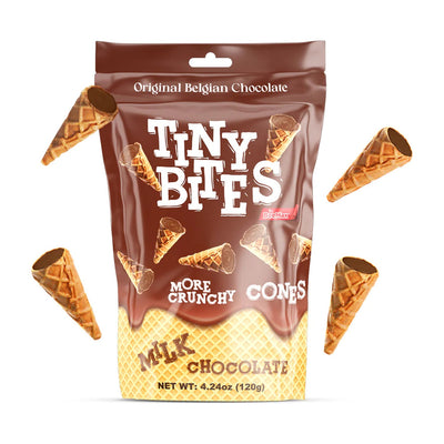 Included in the bundle: BeeMax Tiny Bites Milk Chocolate Waffle Cones, 4.24 oz (120 g)