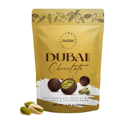 Included in the bundle: BeeMax Dubai Chocolate Truffles, 4.24 oz (120 g)