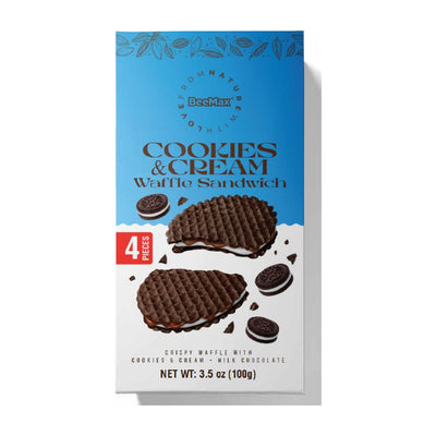 Included in the bundle: BeeMax Cookies & Cream Waffle Sandwich, 3.5 oz (100 g), 4 pieces