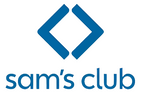 Sam's Club logo with blue arrows and text on a white background